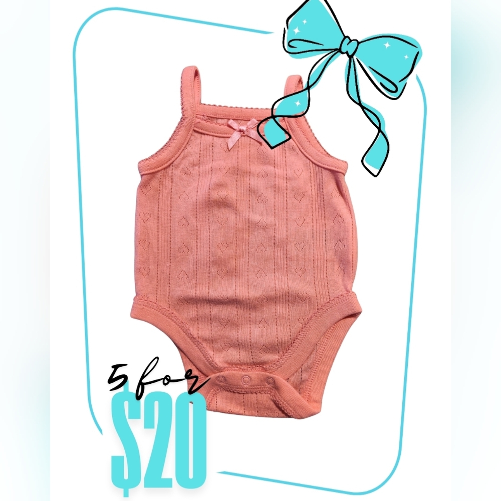 Ribbed Hearts Pink Baby One Piece